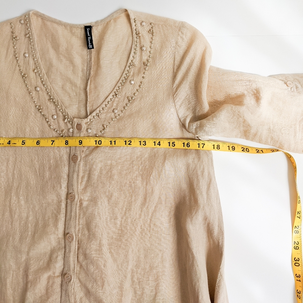 Sacred Threads Linen Cotton Blend Tunic Blouse - Picture 10 of 16